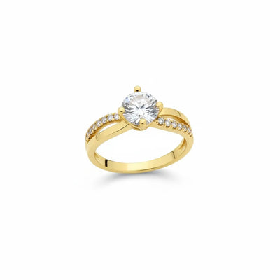 Aurevia Solitaire Twist Crystal Ring