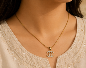 Crystal Luxe Monogram Necklace