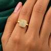 Crystal Square Gold Ring