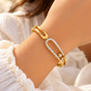 Elara Crystal Link Gold Bracelet