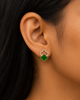 Emerald Clover Crystal Stud Earrings