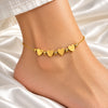 Golden Five Hearts Anklet