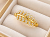 Golden Laurel Crystal Ring