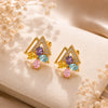 Pastel Prism Crystal Stud Earrings