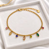 Rainbow Spark Gold Charm Anklet
