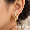 Regalia Pearl & Crystal Statement Hoop Earrings