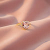 Roselle Pink Heart Halo Crystal Ring