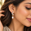 Seraphina Crystal Leaf Pearl Drop Earrings
