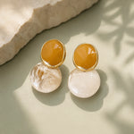 Amber & Ivory Resin Drop Earrings 1