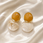 Amber & Ivory Resin Drop Earrings 3