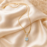 Aqua Dew Crystal Drop Necklace 3