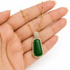 Aurelia Emerald Halo Pendant Necklace