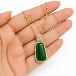 Aurelia Emerald Halo Pendant Necklace 1