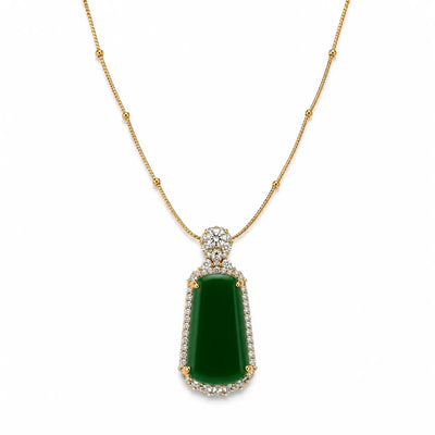 Aurelia Emerald Halo Pendant Necklace