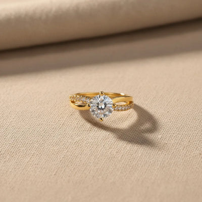 Aurevia Solitaire Twist Crystal Ring