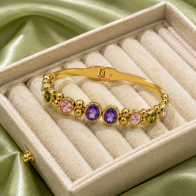 Aurora Multicolor Crystal Bangle