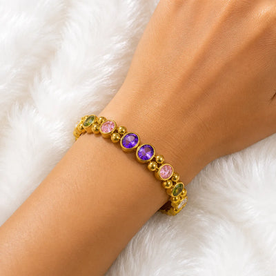 Aurora Multicolor Crystal Bangle