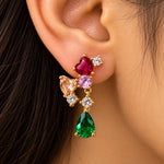 Avira Multicolour Heart Drop Earrings 2