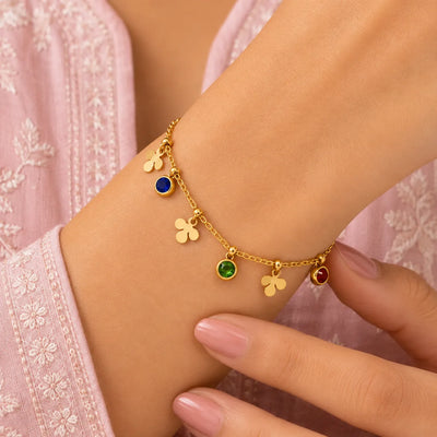 Bloom & Gem Charm Bracelet