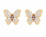 Butterfly With White Enamil Earrings 2