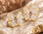 Butterfly With White Enamil Earrings 3