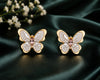 Butterfly With White Enamil Earrings
