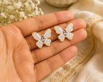 Butterfly With White Enamil Earrings 5