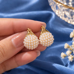 Celestia Pearl Cluster Hoop Earrings 4