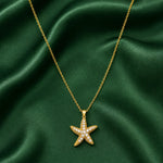 Celestial Starfish Crystal Pendant Necklace 3