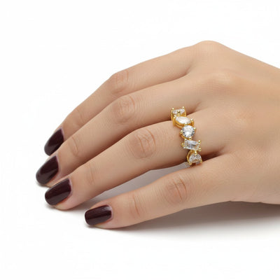 Celestine Mixed-Cut Crystal Ring