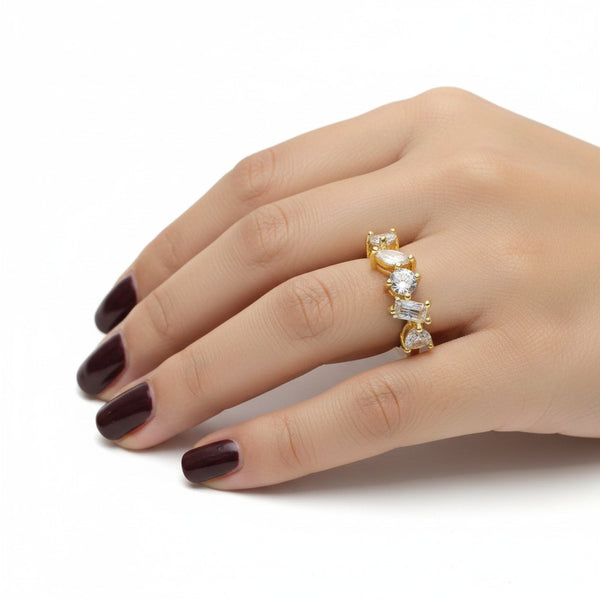 Celestine Mixed-Cut Crystal Ring