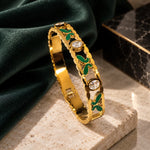 Emerald Clover Crystal Bracelet 2