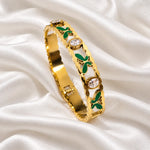 Emerald Clover Crystal Bracelet 3