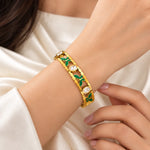 Emerald Clover Crystal Bracelet 1