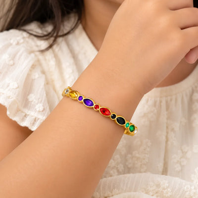 Rainbow Jewel Gold Kids Kada