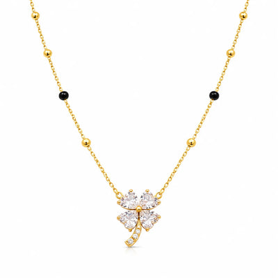Crystal Clover Charm Mangalsutra