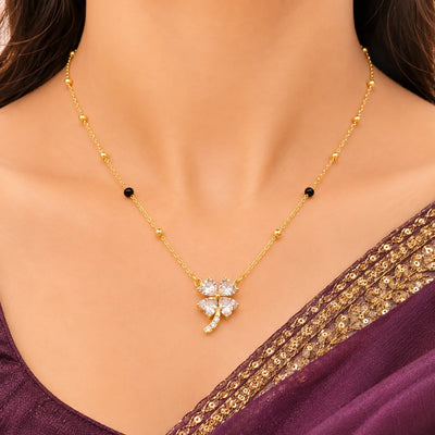 Crystal Clover Charm Mangalsutra
