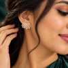 Crystal Fan Statement Stud Earrings