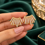 Crystal Fan Statement Stud Earrings 2