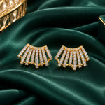 Crystal Fan Statement Stud Earrings 4