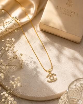 Crystal Luxe Monogram Necklace