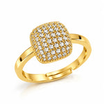 Crystal Square Gold Ring 3