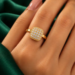 Crystal Square Gold Ring 4