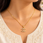 Crystal Luxe Monogram Necklace 3