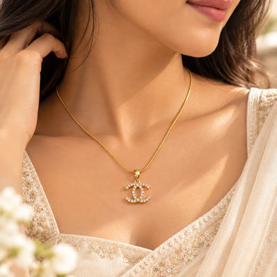 Crystal Luxe Monogram Necklace