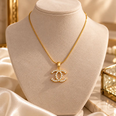 Crystal Luxe Monogram Necklace