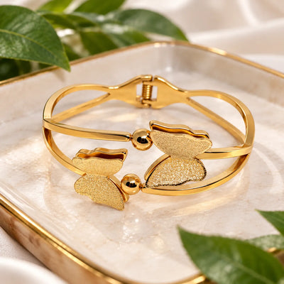 Elara Golden Butterfly Cuff Kids Bracelet