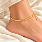 Elara Golden Cube Chain Anklet 2