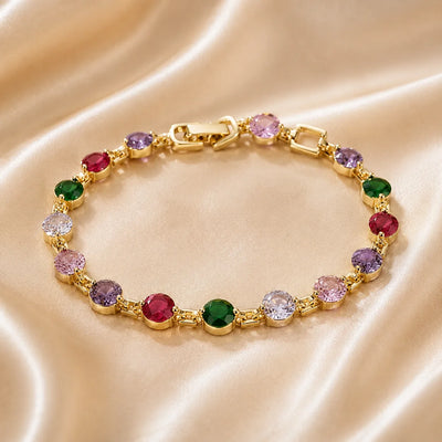 Elara Rainbow Crystal Tennis Bracelet