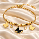 Golden Butterfly Crystal Charm Bracelet 2